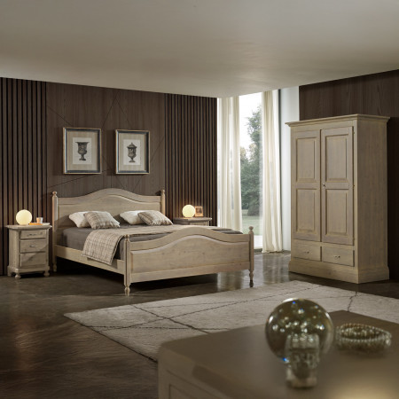 Letto 2 piazze in legno massello di abete