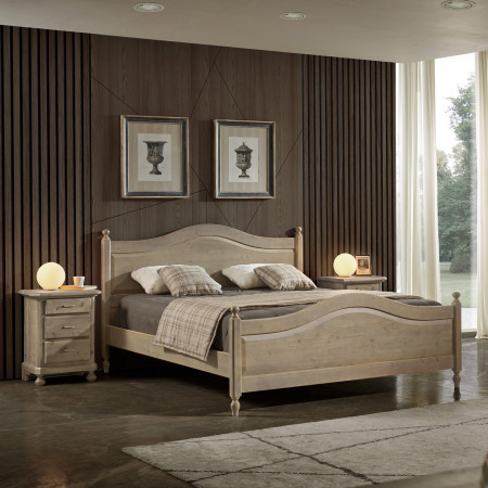 Letto 2 piazze in legno massello di abete