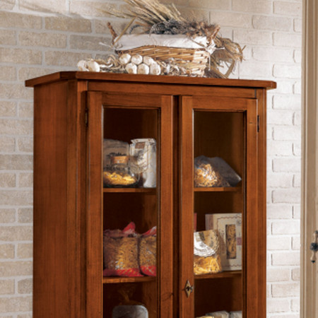 Dispensa 2 ante per cucina in legno con vetro