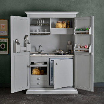 Armadio cucina a scomparsa in legno in stile classico