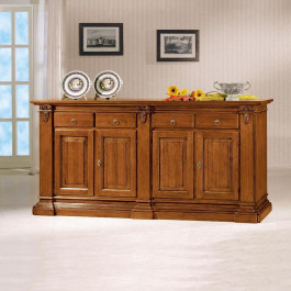 Credenza classica in legno 4 ante 4 cassetti