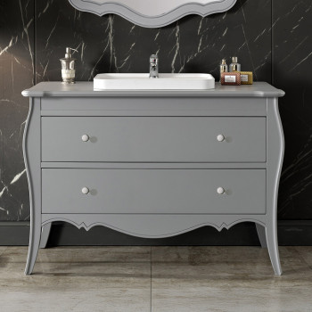 Mobile per lavabo classico in legno con due cassetti