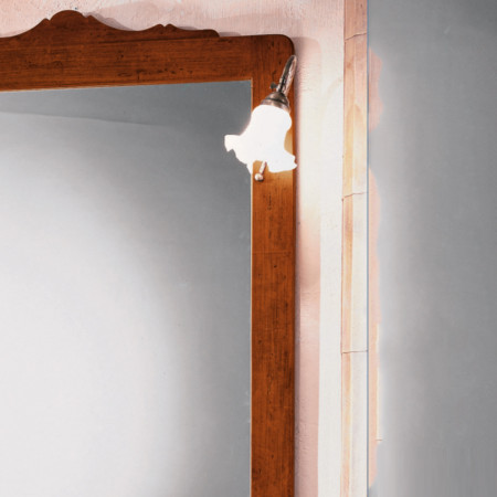 Lampada bagno per specchiera in legno noce