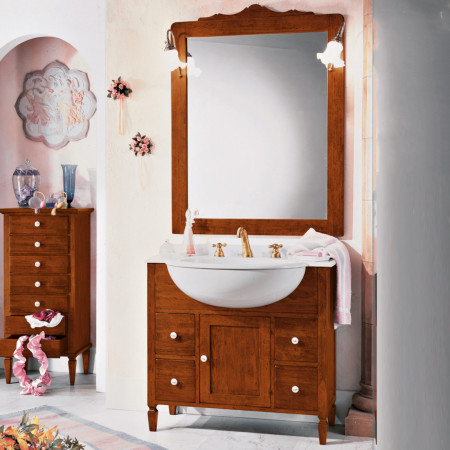 Lampada bagno per specchiera con dettagli in legno