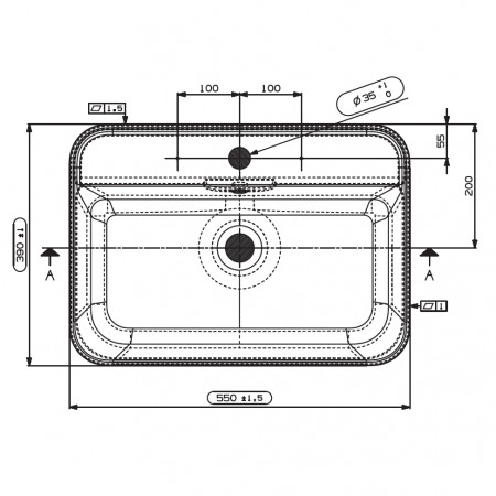 Mobile per lavabo classico in legno con due cassetti