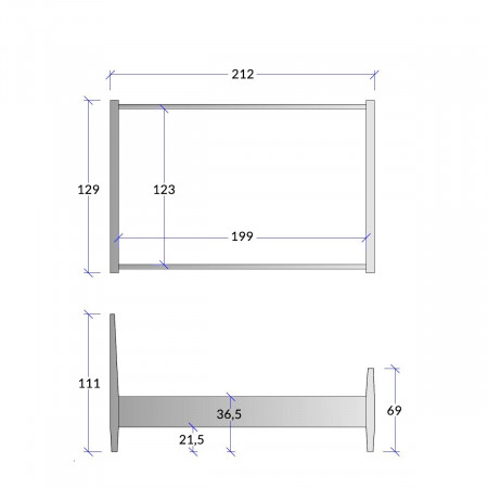 Diagramma misure letto classico una piazza e mezza