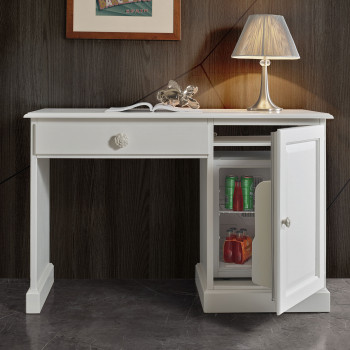 Scrittoio classico con porta frigo, fianco e top legno