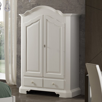 Armadio 2 ante 2 cassetti con finitura in legno