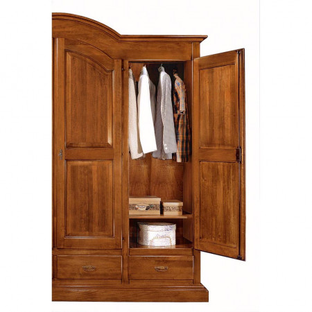 Armadio 4 ante 4 cassetti, dettaglio interno legno pioppo