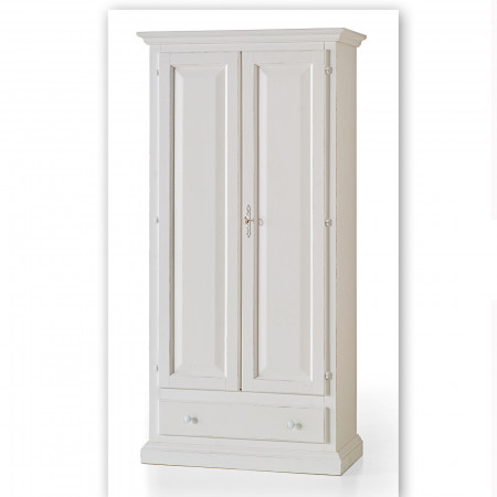 Armadio per ingresso in legno bianco con due ante