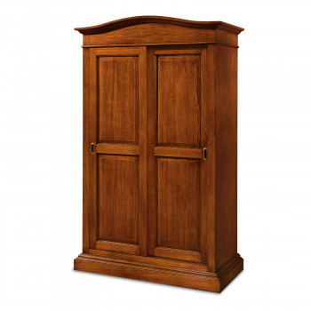 Armadio 2 ante scorrevoli sagomato in legno noce