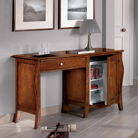 Scrittoio portafrigo classico con dettagli in legno