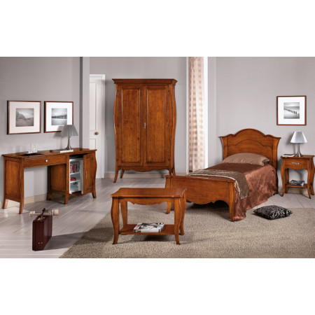 Letto singolo in legno di pioppo, ambiente classico