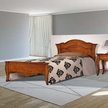 Letto 1 piazza e mezza testata sagomata in legno