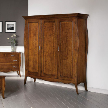 Armadio 3 porte smontabile, dettaglio frontale in legno