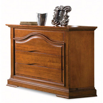 Comò classico con frontale lavorato in legno massello