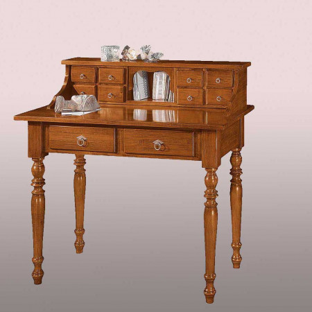 Scrittoio 10 cassetti legno massello con gambe tornite