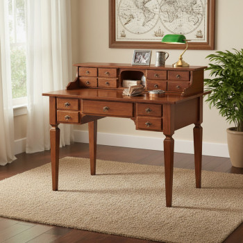 Scrittoio 5 cassetti con alzatina e vani