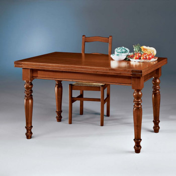 Tavolo allungabile 140x80 a 220x80 in legno massello