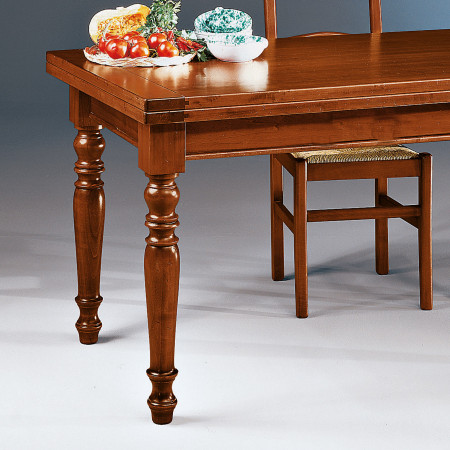 Tavolo allungabile da 140x80 a 220x80 con gambe tornite in legno