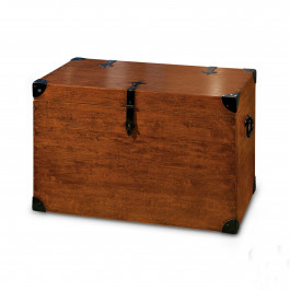 Baule legno con coperchio smussato e maniglie
