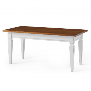 Tavolino 100x48, dettaglio gambe a spillo, legno pioppo