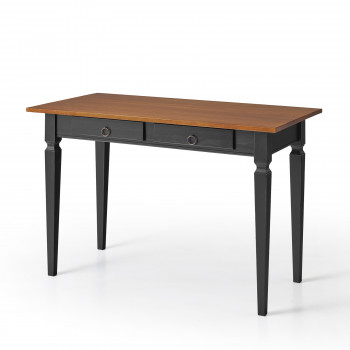 Scrittoio 2 cassetti in legno massello con gambe a spillo