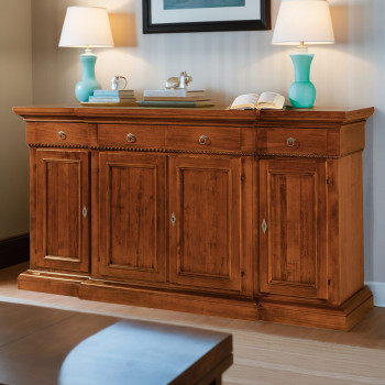 Credenza classica con cornice intagliata in legno