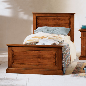 Letto singolo classico in toulipier con testata dettagliata
