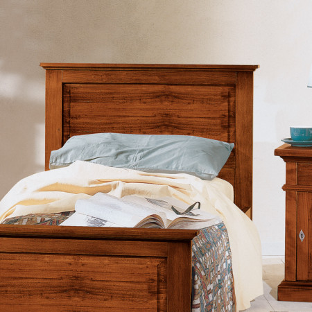Letto singolo classico in toulipier con testata bugnata