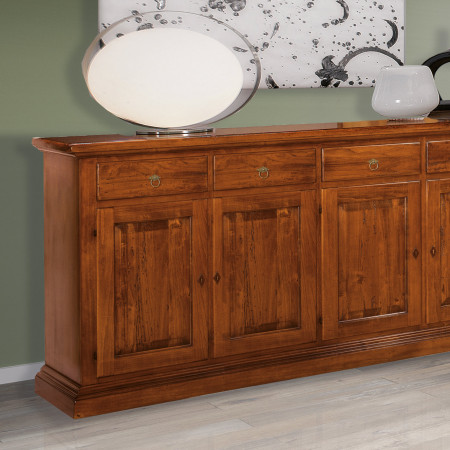 Credenza 4 ante 4 cassetti in legno massello di pioppo
