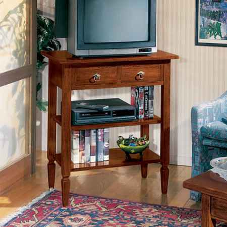 Porta TV con 2 cassetti in legno, dettaglio struttura