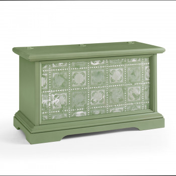 Cassapanca classica con decori in rilievo