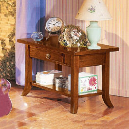 Tavolino classico in legno 1 cassetto, uso decorativo Tavolino classico in legno 1 cassetto, dettaglio ambientato