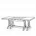 Tavolo riquadrato in legno 160/340x85