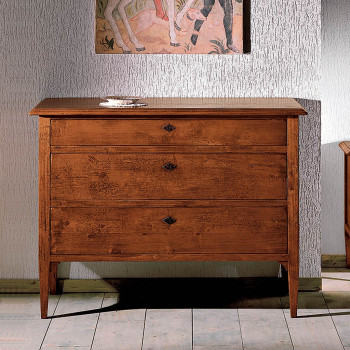 Comò con 3 cassetti serrature in legno massello