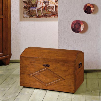 Baule legno massello pioppo con dettaglio cornicetta