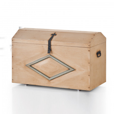 Baule legno massello pioppo con dettaglio rombo