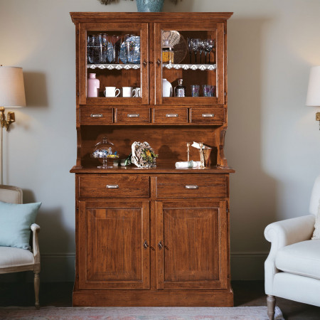 Credenza due ante con alzata in legno massello