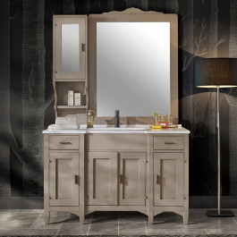 Mobile bagno con vetrinetta e specchiera