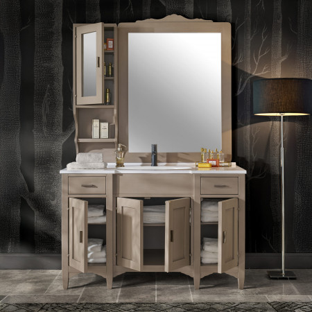 Mobile bagno con vetrinetta e specchiera