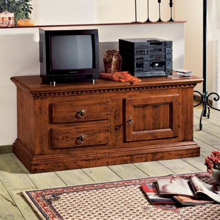 Cassapanca tv 1 anta 2 cassetti in legno pioppo