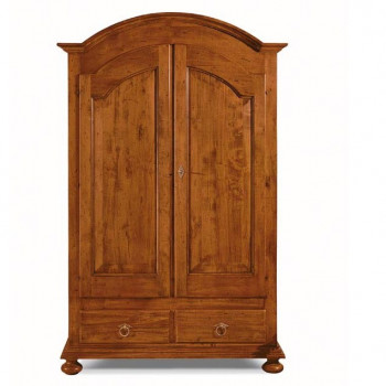 Armadio in legno massello a 2 ante, dettaglio frontale