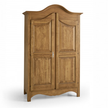 Armadio 2 porte in legno massello di pioppo, bugne