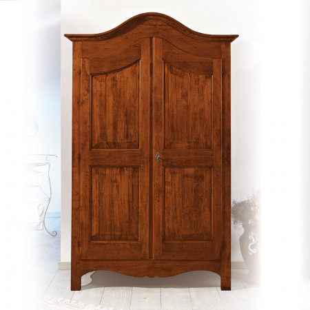 Armadio 2 porte in legno massello di pioppo, bugne