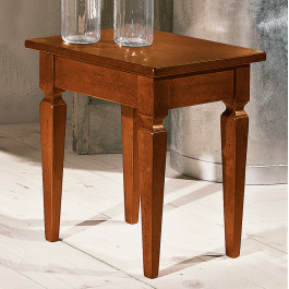 Tavolino vetro 80x60 con struttura in legno di pioppo