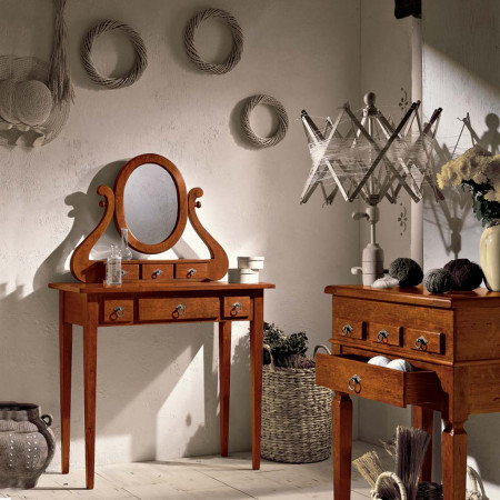 Consolle classica con alzatina e specchiera in legno