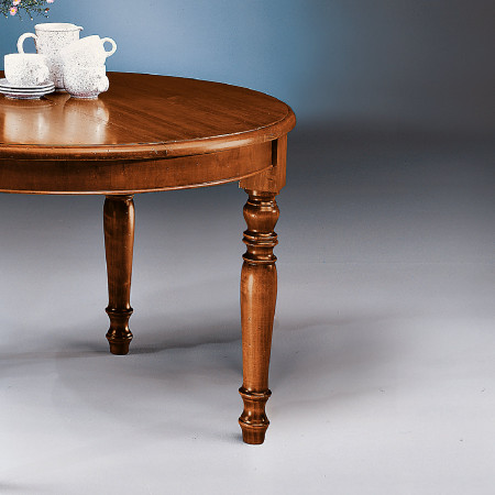 Tavolo rotondo allungabile 40 cm, dettaglio legno pioppo