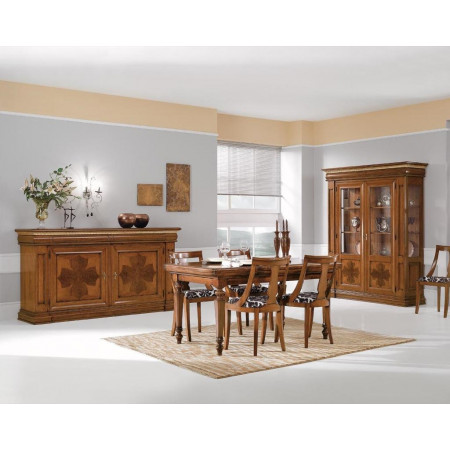 Sala intarsiata da pranzo classica