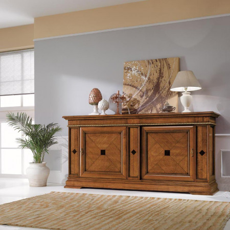 Credenza sala da pranzo classica in legno noce